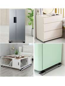 Adjustable Base Stand With Wheels For Moving Appliances, Washing Machines, Refrigerators - Silver - View 5