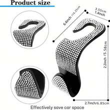 Sparkling Rhinestone Car Back Seat Headrest Hooks & Car Purse Holder - một kích cỡ - Xem 2