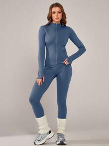 NcmRyu 1 套女士时尚弹力跑步、舞蹈、健身、瑜伽收腹运动服