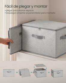 Storage Bins With Lids - 淺灰色 - 查看 2