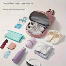 1 pieza Mochila de viaje multifuncional y ligera, con correas de hombro ajustables, adecuada para gimnasio, fitness, danza, playa, puede contener zapatos y baloncesto, mochila de almacenamiento deportiva para hombres con separación de húmedo y seco, bolsa de viaje - Multicolor - Ver 2