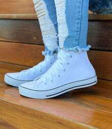 Women's Sneakers, Star, High-Top, Unisex Casual - 白色 - 查看 2