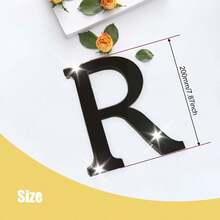 1件装反光亚克力镜面墙贴字母，定制3D艺术贴纸，适用于客厅、浴室、家庭办公室墙面，家居装饰贴纸，新年装饰点缀，情人节浪漫宣言 - 彩色 - 查看 63