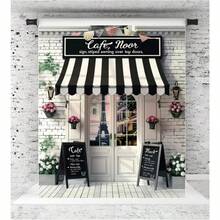 D5x7 Feet Paris Cafe Birthday Party Photo Backdrop Bakery Buffet Decorative Photography Backdrop Panel Vinyl Banner - 5x7英尺 - 查看 3