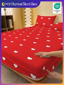 White Heart On Red Background