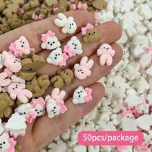 20/50pcs Cartoon Teddy Dog Mini Resin Nail Accessories - Puppy DIY Nail Decor - Ideal For Nail DIY Decoration, Hair Clips, Handmade Craft Supplies, Perfect Gift Choice, Nail Art, Fashion Nail Enthusiasts