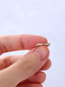 1 Peça Brinco de Argola Pendente de Prata Esterlina 925 de 6/8/10mm 20G com Zircônia Cúbica, Brinco de Argola Dourado 18K para Piercing de Cartilagem Nasal e Feminino - Dourado - Visão 6