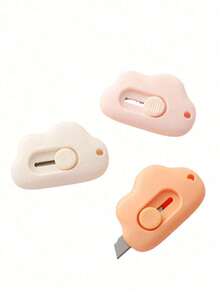 1 Pieces Mini Cloud Shape Paper Cutter Scalpel Multi-Function Knife Letter Opener Envelope Cutter Portable Cloud Shape Paper Cutter With Keychain Hole Knife - 白色 - 查看 8