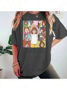 Shirt Junie B. Jones Teacher Appreciation Vinyl Iron-On Heat Transfer Sticker, Durable And Washable, Multicolor - Great For T-Shirts, Backpacks, Sweatshirts, Hoodies, Teacher Gifts, Sports, | Fall Clothes For Women,Halloween,Tops,Teacher Fits For Women,Shirts,Back To SchoolLoose And Comfortable2026 Halftime Show Shirt - 深灰色 - 查看 11