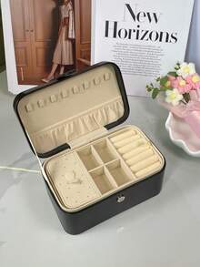 3-stöckiger Schmuckorganizer für Frauen und Mädchen, tragbarer Schmuckhalter mit herausnehmbaren Gittern, Aufbewahrungsbox für Ohrringe, Ringe, Halsketten, Armbänder, Sonnenbrillen