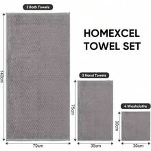 Juego de Toallas de Bao - 8 Piezas Suave y Agradable para La Piel Velln de Coral Toalla, Secado Rpido, Absorbente, Lavable a Mquina, toallas bao para bao, gimnasio, hotel y hogar Gris - gris - Ver 3