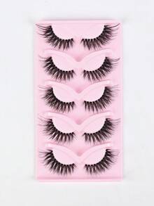 10 paia di ciglia finte in morbido mink 3D con bande trasparenti e forma a occhio di gatto, look naturale, adatte per Ognissanti