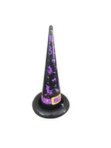 1pc Inflatable Witch Hat Toss Ring Game, Halloween Prank Toy Ring Toss Set, 1 Hat + 4 Rings (2 Large, 2 Small), Random Colors - Multicolor - View 6