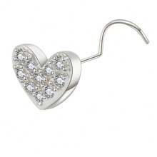4 piezas / 1 pieza Conjunto de pendientes de nariz con forma de corazón y mariposa - Joyería de piercing de nariz de 20G CZ para mujeres, pin de piercing de fosa nasal - Tornillo de nariz - Ver 13