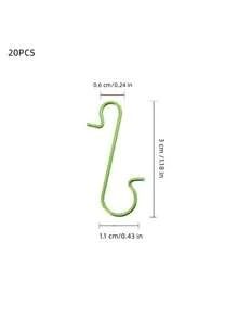 20 de bucăți cârlige pentru ornamente de culori asortate, umerașe din oțel inoxidabil în formă de S pentru decorațiuni de brad de Crăciun, pentru agățarea ornamentelor de Crăciun, decorațiuni de Crăciun, decor de cameră de iarnă