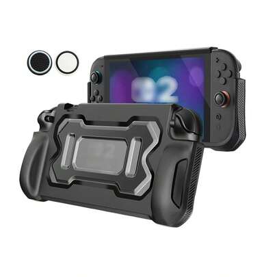 1 Set For Nintendo Switch 2: 1pc Mecha Protective Case + 2pcs Joystick Cap, Anti-Drop, Anti-Explosion, Anti-Scratch, Anti-Sweat, Full Protection, Enhanced Gameplay Experience