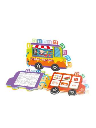Tear & Stick Book, Children's Car Quiet Book, Numeral Cognition Cards, Baby Early Education Puzzle Tear & Pull Book