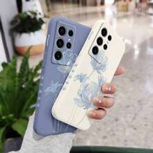 Simple Flower Phone Case S25 S24 S23 S22 S21 S20 S10 S10E Ultra Plus FE Note 20 Ultra 10 Plus Cover