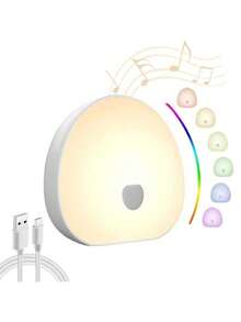 White Noise LED Night Light - Multiple Colors, Stepless Dimming, With Timer, Sleep Sound White Noise With Natural Soothing Sounds, Memory Function Portable Sleep Device With 1200Mah Rechargeable Lithium Battery - Multicolor - View 12