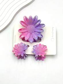 3 piezas/9 piezas/18 piezas Pinza de pelo con estampado floral casual 2025 nueva con baño electrolítico de margarita, dulce para playa, viaje, fiesta, vacaciones, regreso a la escuela, accesorios de moda elegantes para el invierno