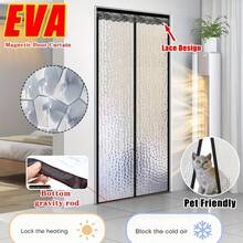 AIYYIPA 1 pieza Cortina magnética aislante para puerta - Cortina de puerta para aire acondicionado, diseño de sellado automático, cálida en invierno y fresca en verano, material de EVA, adecuada para cocina, dormitorio, balcón, universal para todas las estaciones, Navidad y Halloween