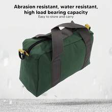 Yosoo Bolsa de Herramientas de Lona de Boca Ancha Impermeable de Alta Capacidad, Bolsa de Almacenamiento de Herramientas Resistente para Electricistas, Fontaneros y Mecánicos, Bolsa - 14 pulgadas - Ver 11