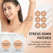 2 Packs/Stress Relief Patches, 30 Patches Per Pack. Keep Calm, Peaceful, And In Control. Reduce Stress, Promote Emotional Balance, And Achieve Deep Relaxation. Contains Calming Herbs, Lychee Fruit Extract, Coptis Root Extract, Tea Leaf Extract, GABA And Other Natural Ingredients. A Christmas And New Year's Gift. - 杏色 - 查看 4