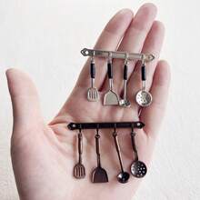 4sets 1:12 Dollhouse Accessories Miniature Kitchen Cooking Utensils Set, Pots, Pans, Spoons