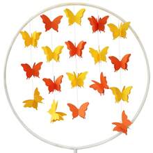 1 件彩色纸花环装饰套装，包含 3D 纸蝴蝶、彩虹纸花，适合派对、节日、教室装饰、生日派对