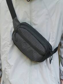 Sac de poitrine à carreaux décontracté et polyvalent pour homme