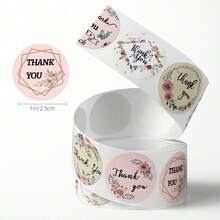 500pcs Floral Thank You Stickers, 6 Designs, 48 Patterns, 1 Inch Round, Suitable For Scrapbooking, Diary, Crafts, Cards, Gifts, Daily And Holiday Parties, PVC Waterproof Sticker Decals Scrapbook Supplies School Supplies - Flower Thanks - View 2