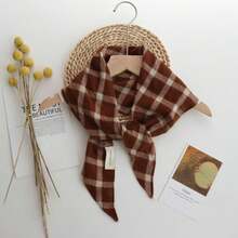 1PC Temperament Knitted Plaid Triangular Scarf High-End Feeling Shawl Women's Warm Headscarf Multifunctional Casual Small Scarf - Multicolor - View 6