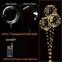 10 Pack LED Glowing Floating Ball Balloons With Warm White & Multicolor, Self-Lit Party Decorations For Weddings, Birthdays, Valentine's Day, Christmas, New Year's Eve - - (Batteries Not Included) - Indoor/ Use, Easy Setup, Magical Floating For Home & Events, Includes LED Strips & Floating Orbs, Perfect For Banquets & Family Celebrations, Balloons For Birthday Party, Birthday Party Decorations, Halloween Balloons, Balloon Letter Box, Happy Birthday Balloons, - 黃色 - 查看 7