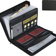 Accordion File Organizer,Flame Resistant Expanding File Folder With Multi Pockets,Portable Business Fire Storage Document Organizer Folder With Zipper For Documents And File - Multicolor - View 5