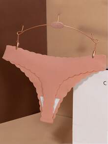 12 sztuk damskich stringów w jednolitym kolorze, falowane, seksowne i wygodne, bezszwowe, oddychające majtki damskie - Wielokolorowe - Zobacz 9