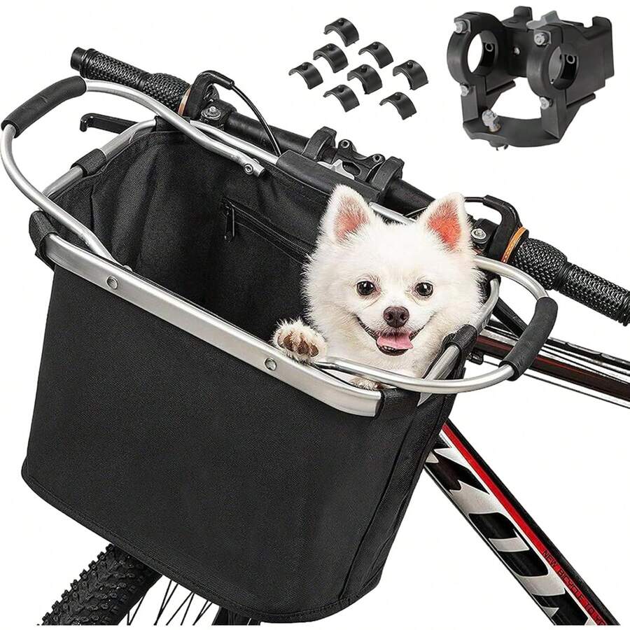 18L de Canasta para Bicicleta,íble Bicicleta Manillar Cesta ,Bolsa de Transporte para Mascotas, Puede Soportar 15 kg, Impermeable y Plegable, Adecuado para Bicicletas de Montaña. - 1 - Ver 1