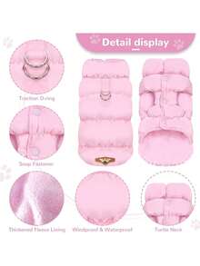 Jachetă pentru câini, haină groasă și călduroasă cu 3 straturi pentru câini de talie mică și medie, 8 culori disponibile, toamnă/iarnă