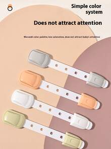 Cerradura de cajón ajustable y multifuncional a prueba de manos para bebés, cerradura de para niños, protección para bebés y niños pequeños, cerradura de botón para inodoro y refrigerador - Multicolor - Ver 7