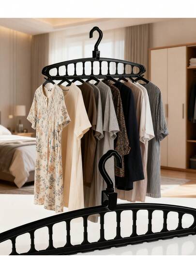 11-Hole Thickened Rotatable Non-Slip Hanger For Efficient Wardrobe Organization And Decorative Home Use, Perfect For Holidays, Rooms, And Bedroom Settings; Suitable For Dresses, Pants, Boots, Skirts, And Storage Boxes; Enhances Home Decor, Seasonal Displays, Party And Christmas Storage, With A Robust Rotatable Hook, Wide Shoulders, And Anti-Slip Surface To Keep Garments Secure; Ideal For Wardrobe Systems, Boutique Displays, And Easy Access Storage, Maximizing Space, Enhancing Visual Appeal, And Providing Convenient, Neat, Accessible Garment Storage Throughout The Year