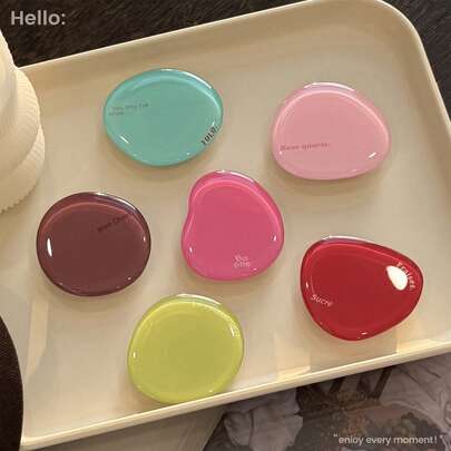 1 pieza Soporte de teléfono de cristal colorido con estilo minimalista INS, soporte plegable retráctil y multifuncional de dibujos animados, adecuado para iPhone, Honor, VIVO, OPPO, compatible con iPhone y teléfonos Android, regalo para cumpleaños, familia, amigos, para baño, cocina, regalos de cumpleaños, accesorios de teléfono con gran capacidad de carga