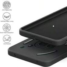 Black Phone Case + 2D Mermaid Cat Acrylic Type-C Dust Plug, Compatible With Nothing Phone (3a), Nothing Phone (3a) Pro, Nothing CMF Phone 1, Nothing Phone (1), Nothing Phone (2), Nothing Phone (2a), Nothing Phone (2a) Plus, Minimalist Design, , Made Of TPU With Military-Grade Shock Protection, Lightweight And Portable. - Black-matte - View 2