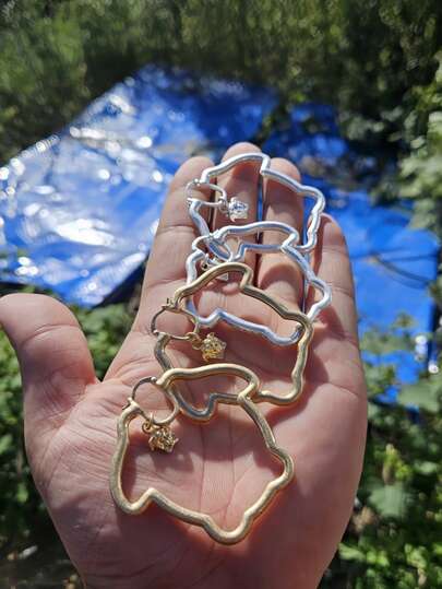 2 Stücke 18 Karat vergoldete übertrieben verdrehte Form Creolen, modisch & elegant, geeignet für den täglichen Gebrauch und Partys