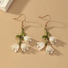 Stylish White Lily-Of--Valley Pendant Earrings - Bohemian Style, Made Of Zinc Alloy With Iron Ear Studs, Suitable Casual Wear. - Nhiều màu - Xem 1