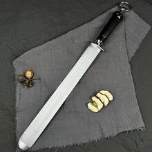 12 英寸宽扁平磨刀钢棒，高碳钢家用磨刀器，手持式多功能磨刀工具 - 彩色 - 查看 10