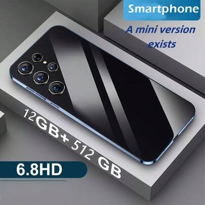 W&O Telefoni sbloccati - Telefono Android Dual SIM 5G da 12+512 GB, display HD+ da 6,8 pollici, 6800 mAh, sblocco facciale, stilo, auricolari, cavo di ricarica Type-C, custodia e pellicola protettiva per lo schermo - per appassionati di tecnologia e viaggiatori - Regalo perfetto per feste e compleanni, telefono aziendale, telefono da viaggio, smartphone moderno, struttura premium, display di alta qualità, ricarica rapida, telefono cellulare con schermo grande, telefono G sbloccato, smartphone G sbloccato, telefono G sbloccato Android, smartphone G sbloccato, mini smartphone