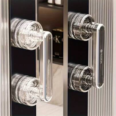 1 件透明吸盘门把手 - 无需钻孔防水浴室柜把手，可拆卸 ABS 树脂手柄 - 简约风格，适用于冰箱、窗户、橱柜、淋浴门 - 耐用五金配件，浴室配件