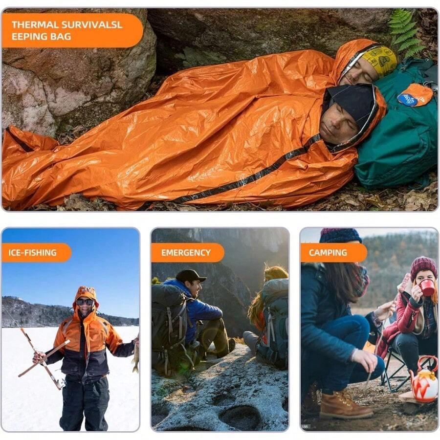 户外求生睡袋 PE 铝箔隔热应急帐篷辐射防护带热反射庇护所 - 彩色 - 查看 1