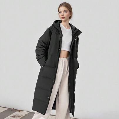  Chaqueta de plumas unisex Adidas, nuevo estilo de invierno, chaqueta larga con capucha.