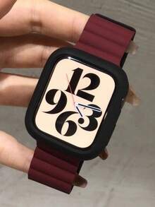 2条装磁吸式纯色运动表带，兼容 Ultra 2 49mm 44mm 45mm 46mm 42mm 40mm 46MM 42MM 49MM 45 41 44 42 38 S11 10 9 8 7 SE 6 5 4 3 2 1，可调节表带 - 酒紅色 - 查看 2