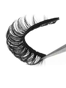 10 Pairs Russian False Eyelashes, D Curl And Fluffy Lashes, Suitable For Daily And Party, Charming Eye Makeup, Travel Essential - Black - View 10